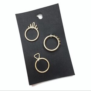 3/$30 Free People | Matte Gold Tone 3-Ring Set